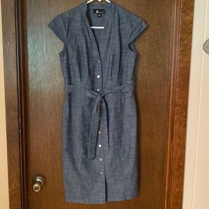 Blue Chambray Denim Cap Sleeve, Shirt Dress in Woman’s Size 2.